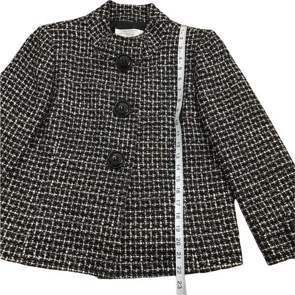 TAHARI - Tweed Blazer + Dress Pant Fully Lined, 8P, Black & White - Picture 7 of 16